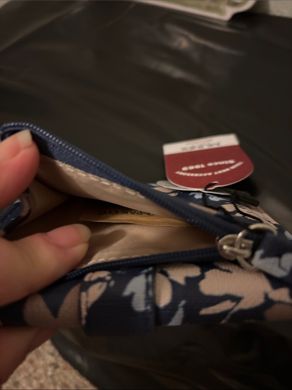 mundi Floral Snap Wallet - Navy, Beige, Light Blue - Picture 6 of 8